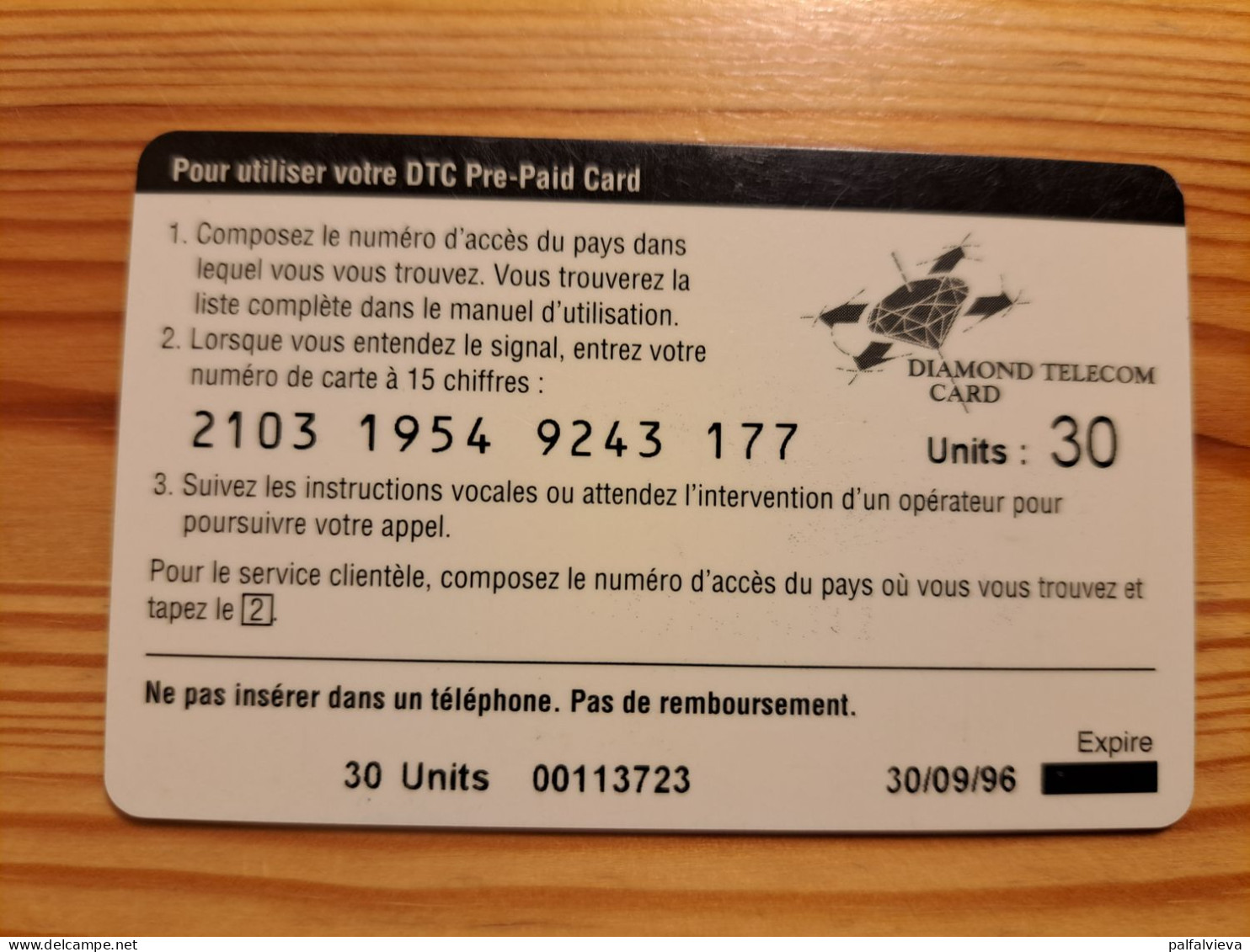 Prepaid Phonecard France, Diamond Telecom - Voorafbetaalde Kaarten: Gsm