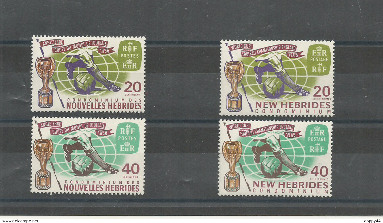 NOUVELLES HEBRIDES SERIE NEUVE TP 235/238 THEME FOOT COUPE DU MONDE 1966. - 1966 – Inglaterra