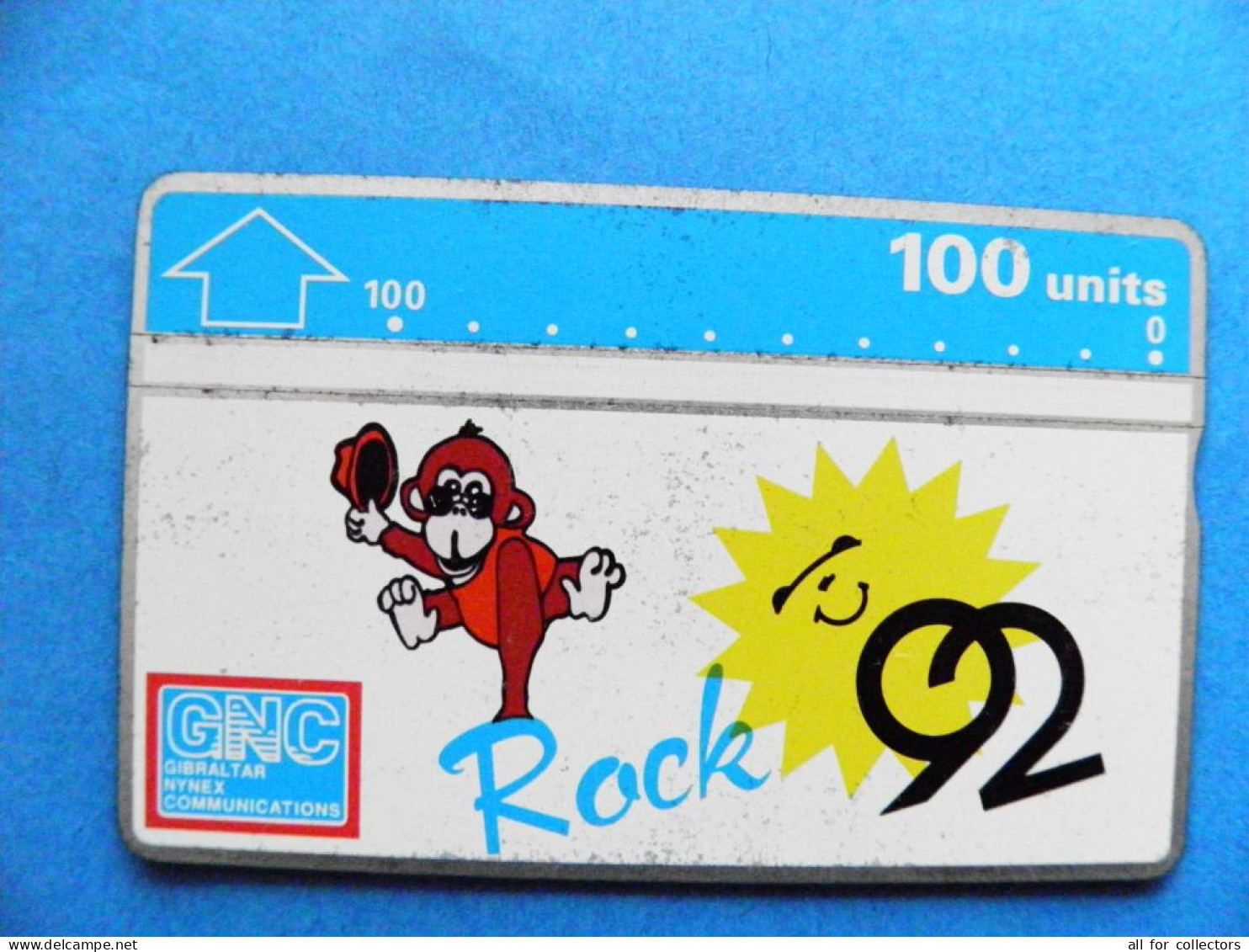 Phonecard Gibraltar Animals Monkey Rock Music 92 100 Units - Gibraltar