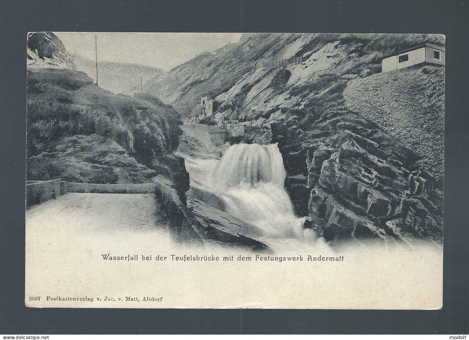 CPA - Suisse - Wasserfall Bei Der Teufelsbrücke Mit Dem Festungswerk Andermalt - Non Circulée - Andermatt