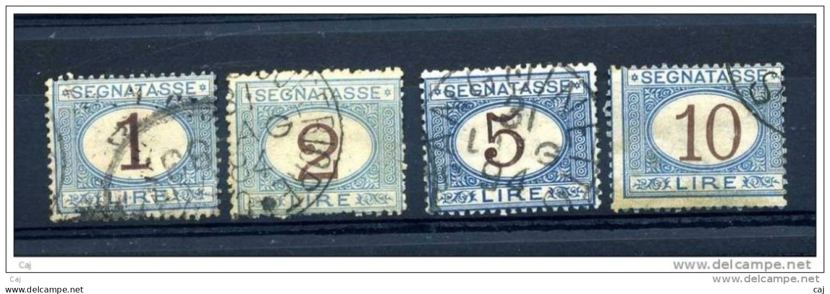 Italie  -  Taxes  :  Yv  12...18  (o)  4 Valeurs  Bleu Et Brun  ,   N2 - Postage Due