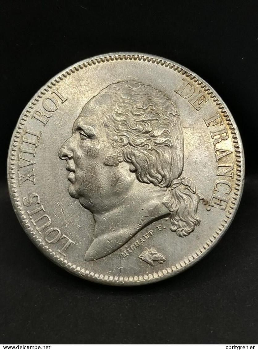 5 FRANCS ARGENT 1822 A PARIS LOUIS XVIII TETE NUE / FRANCE SILVER - 5 Francs