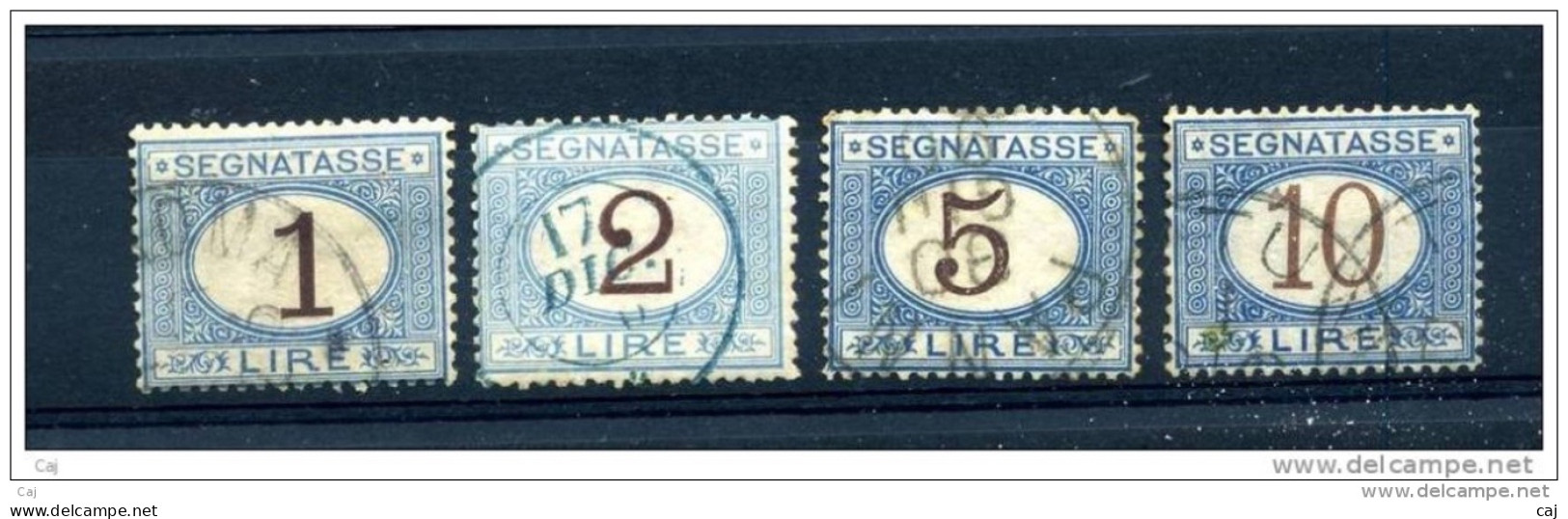 Italie  -  Taxes  :  Yv  12...18  (o)  4 Valeurs  Bleu Et Brun - Portomarken