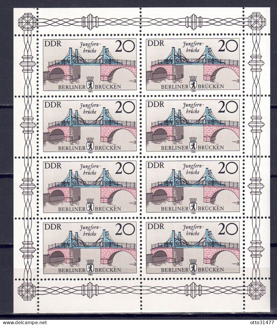 DDR 1985 - Brücken, Nr. 2973 II Im Klb., Postfrisch ** / MNH - 1981-1990