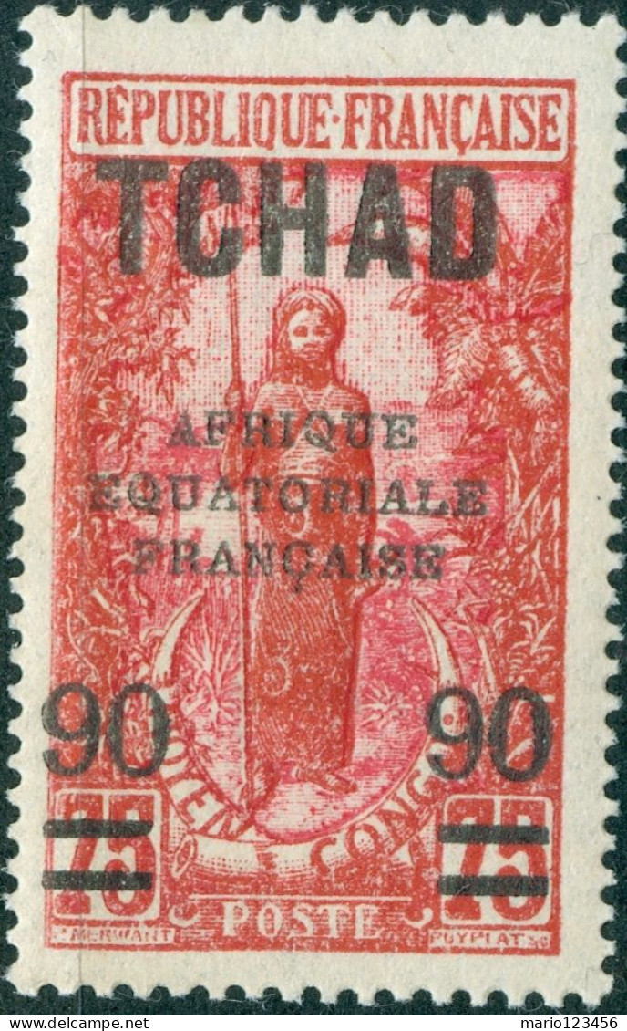 CIAD, CHAD, COSTUMI LOCALI, 1926, FRANCOBOLLI NUOVI (MLH*) Mi:TD 39, Scott:TD 54, Yt:TD 47 - Ungebraucht