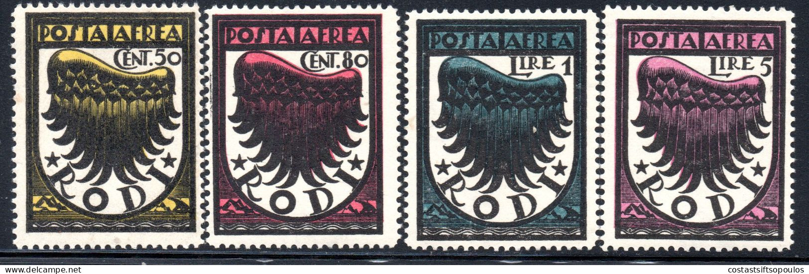 2407. GREECE, ITALY, RHODES,RODI 1934 A30-A33 MNH (FEW TINY SPOTS ON GUM) - Dodecanese