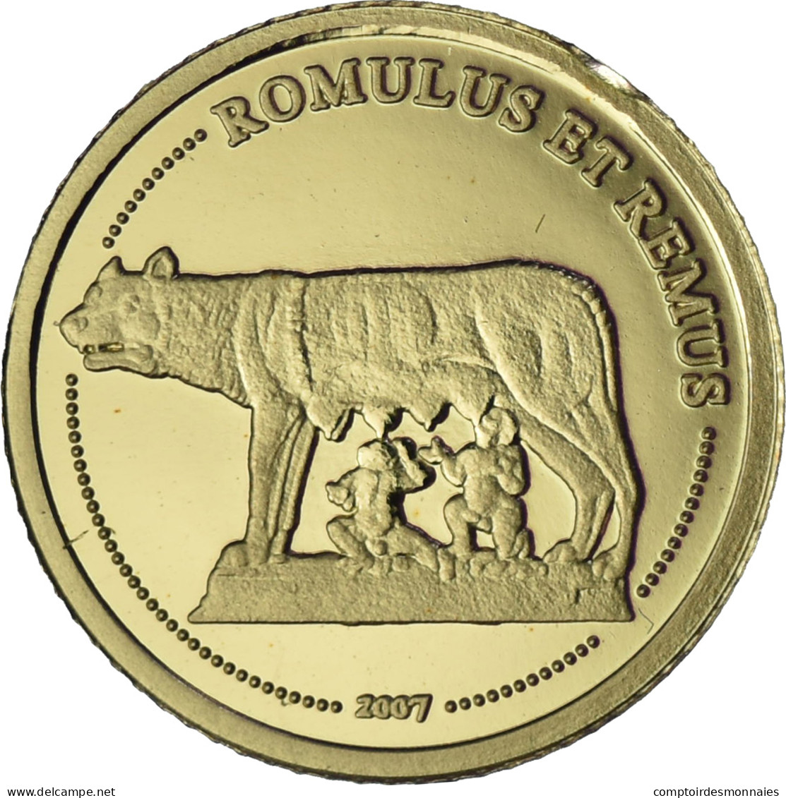 République Du Congo, 1500 Francs CFA, Romulus Et Remus, 2007, Or, FDC - Congo (República Democrática 1998)