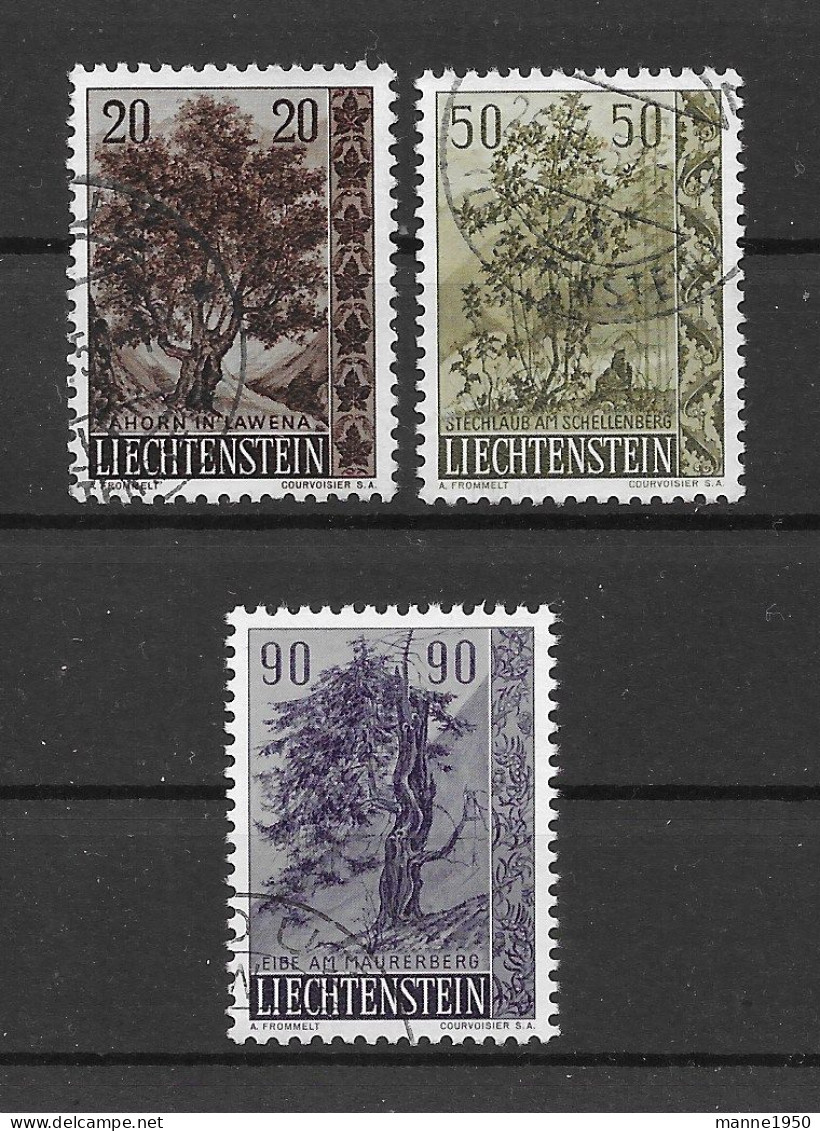 Liechtenstein 1958 Bäume Mi.Nr. 371/73 Kpl. Satz Gestempelt - Gebraucht