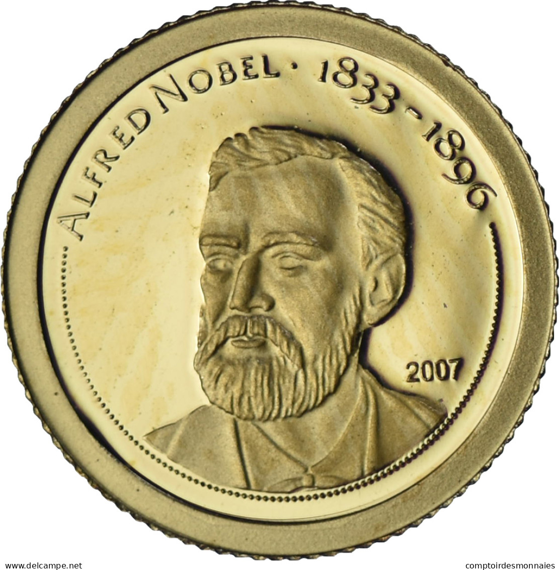 Mongolie, 500 Tögrög, Alfred Nobel, 2007, Or, FDC - Mongolei