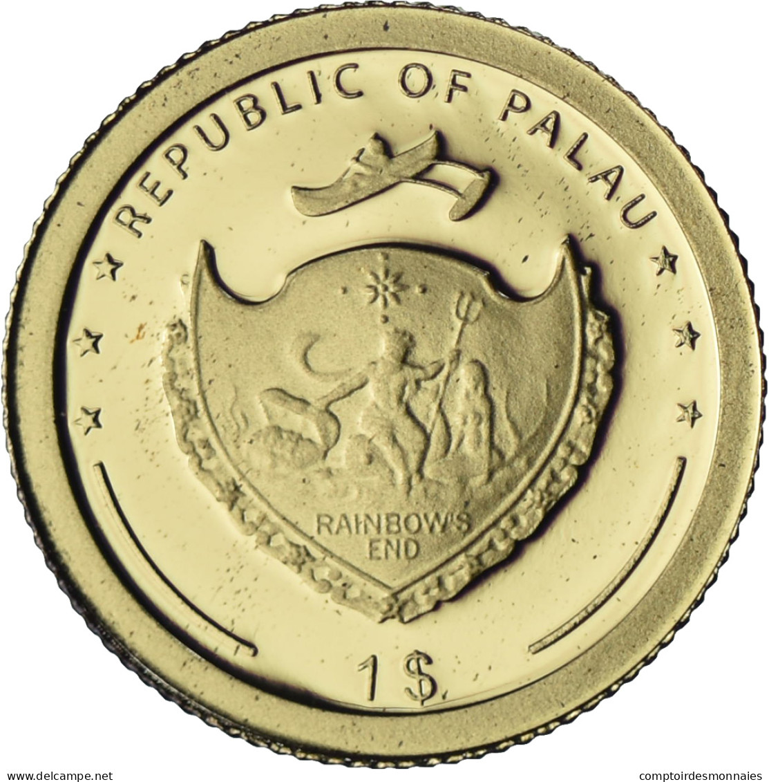 Palau, 1 Dollar, Bull - Bear, 2007, Or, FDC - Palau