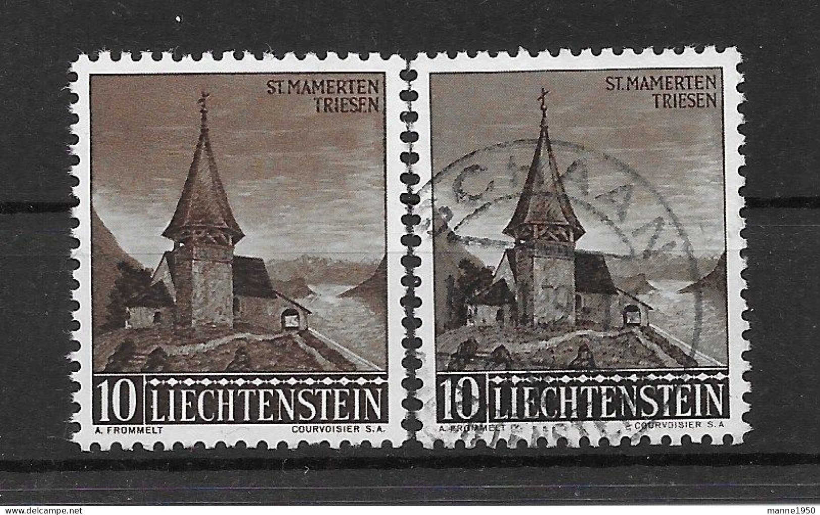 Liechtenstein 1957 Kirche Mi.Nr. 362 ** + Gestempelt - Oblitérés