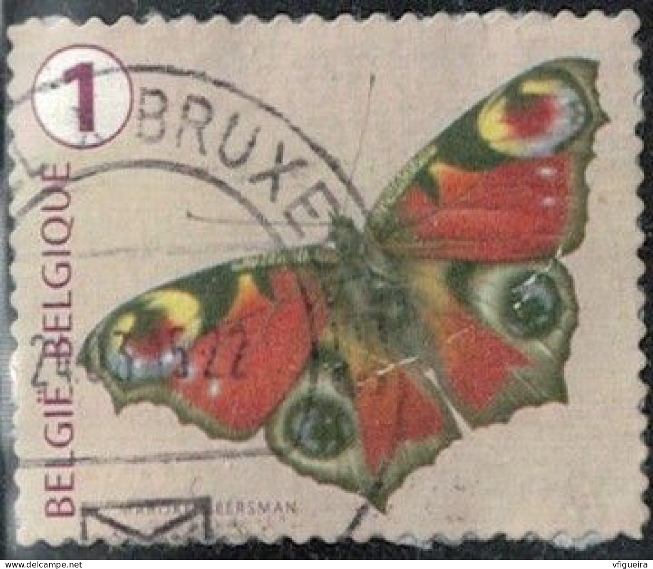 Belgique 2014 Oblitéré Used Papillon Aglais Io Paon Du Jour Y&T BE 4433 SU - Usados