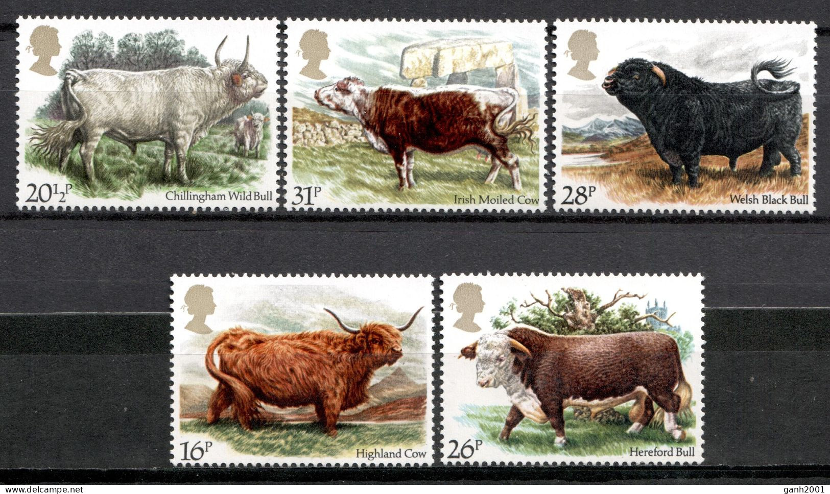 Great Britain 1984 Reino Unido / Animals Mammals Cows Bulls Cattle MNH Fauna Vacas Mamíferos Säugetiere / Mn16  40-39 - Vaches
