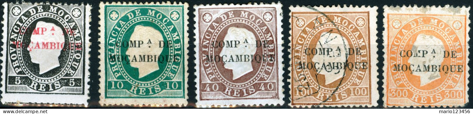 COMPAGNIA DEL MOZAMBICO, MOZAMBIQUE COMPANY, RE LUIGI I, 1892, FRANCOBOLLI NUOVI (MLH*) E USATI Scott: 1,2,5,7,9 - Other & Unclassified