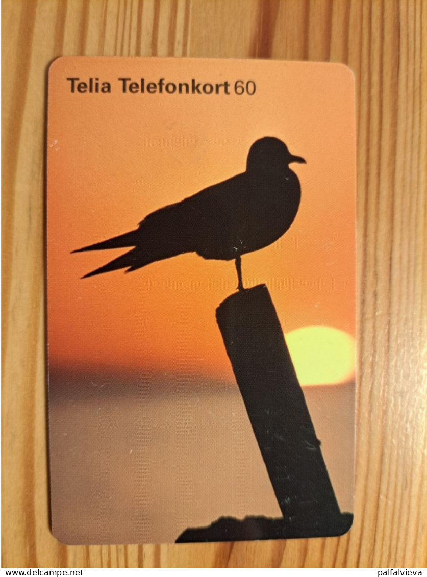 Phonecard Sweden - Bird, Sunset - Schweden