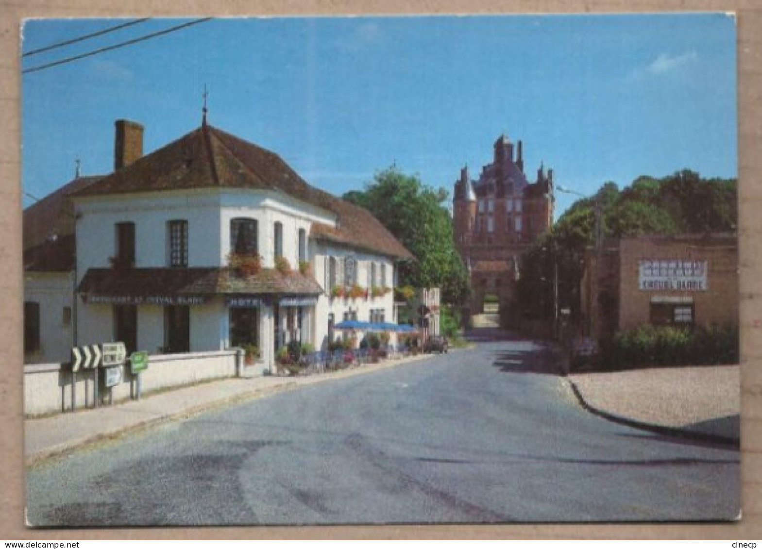 CPSM 51 - MONTMORT - Hôtel Du Cheval Blanc Et Le Château - TB Rue CENTRE + Devanture Etablissement Terrasse - Montmort Lucy