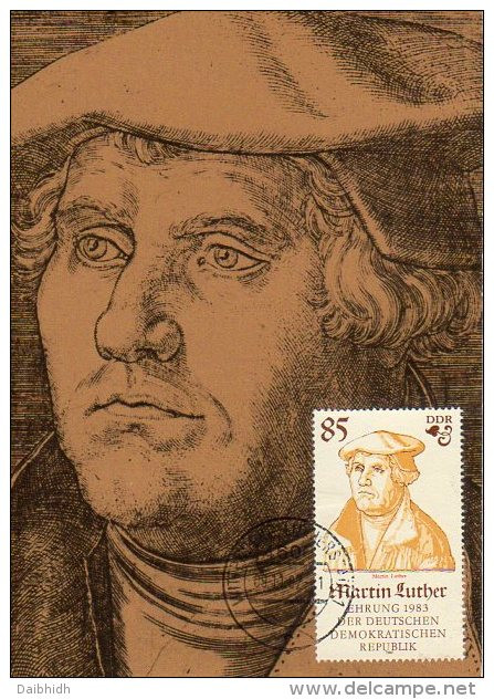 EAST GERMANY 1982 Martin Luther Official Maxicard. - Cartes-Maximum (CM)