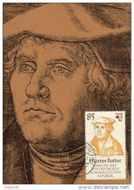 EAST GERMANY 1982 Martin Luther Official Maxicard. - Cartas Máxima