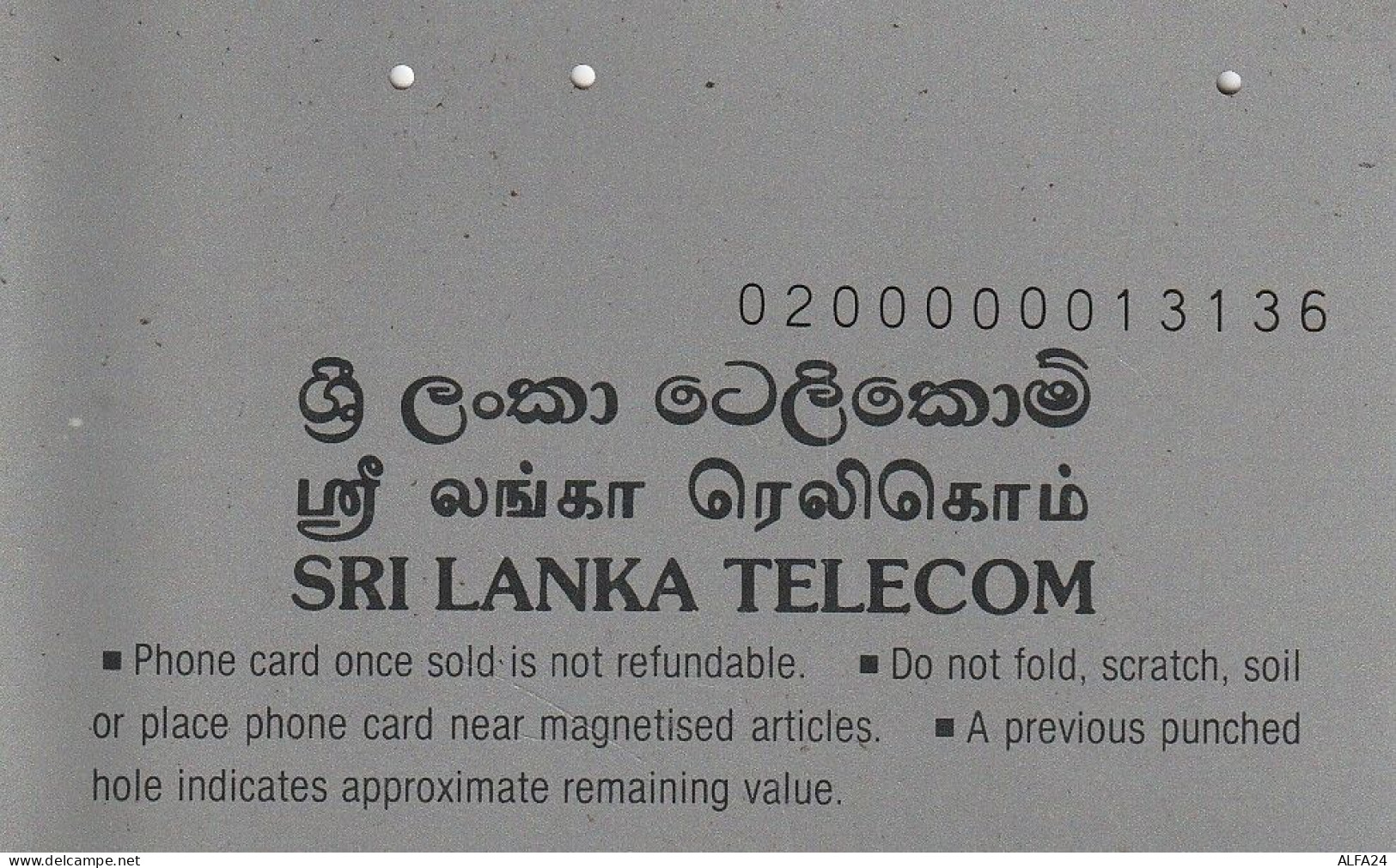PHONE CARD SRI LANKA  (E6.23.1 - Sri Lanka (Ceilán)