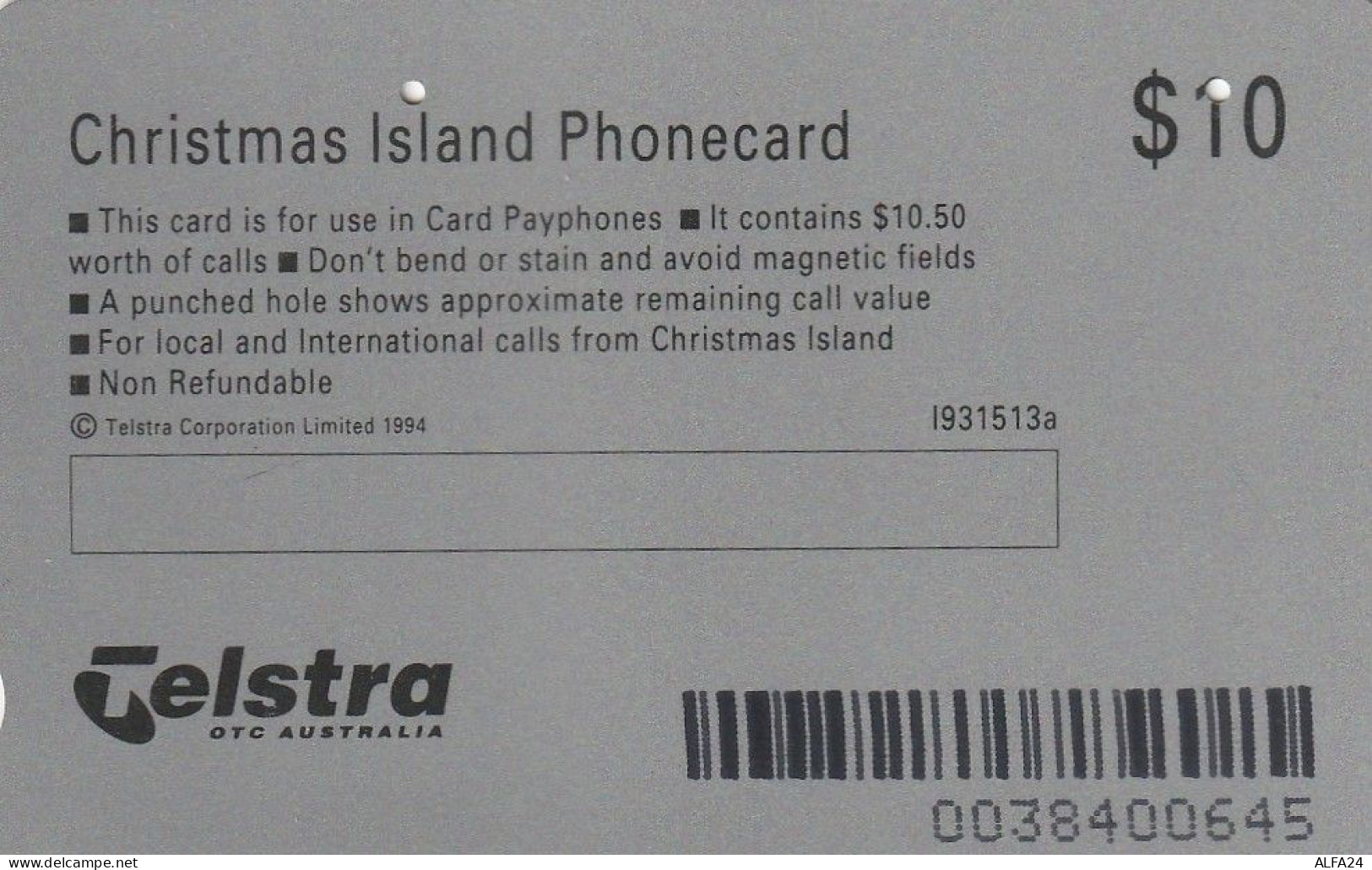 PHONE CARD CHRISTMAS ISLAND  (E6.21.8 - Christmaseiland