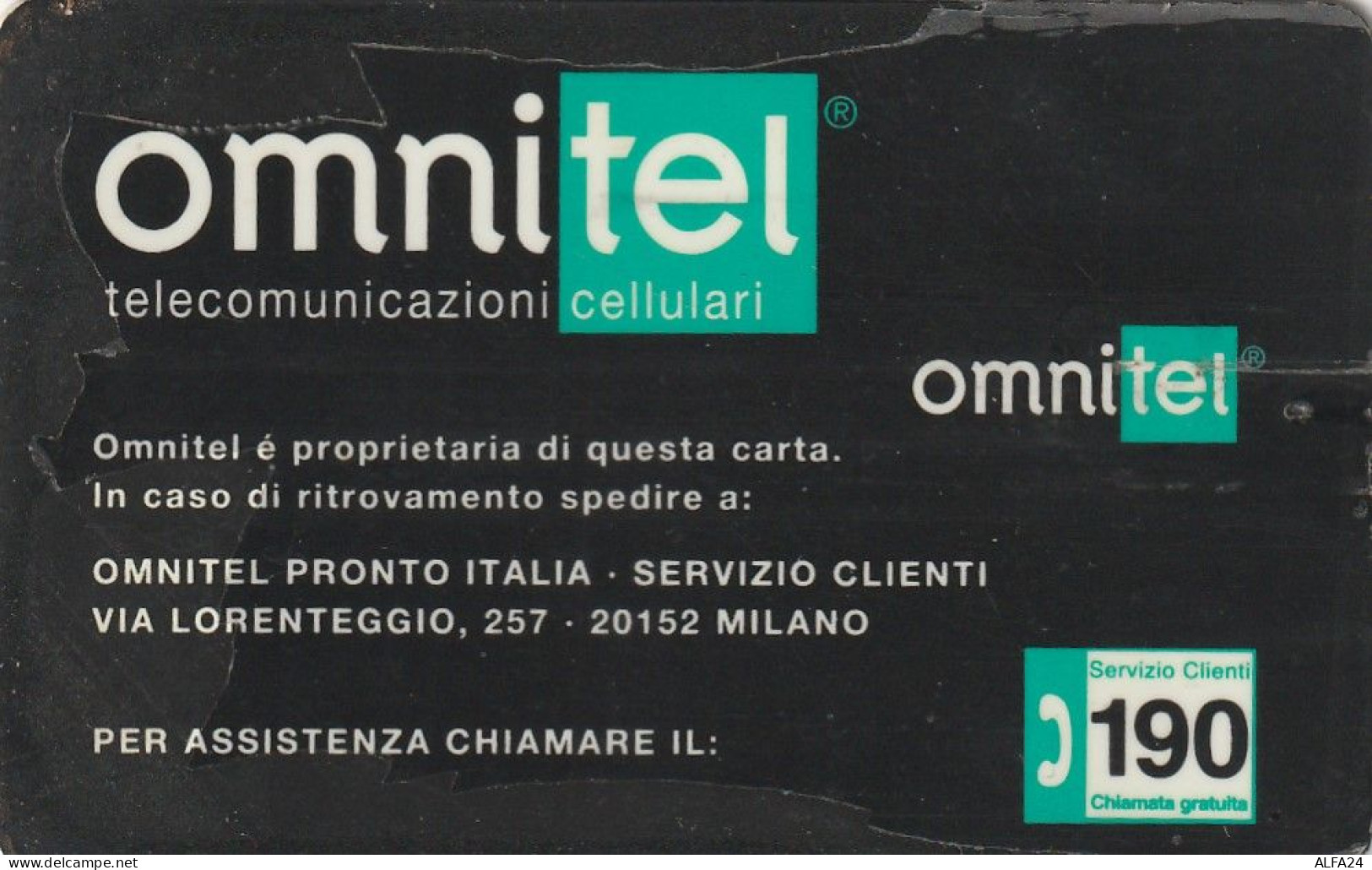 ITALIA -GSM OMNITEL (E6.7.8 - Schede GSM, Prepagate & Ricariche