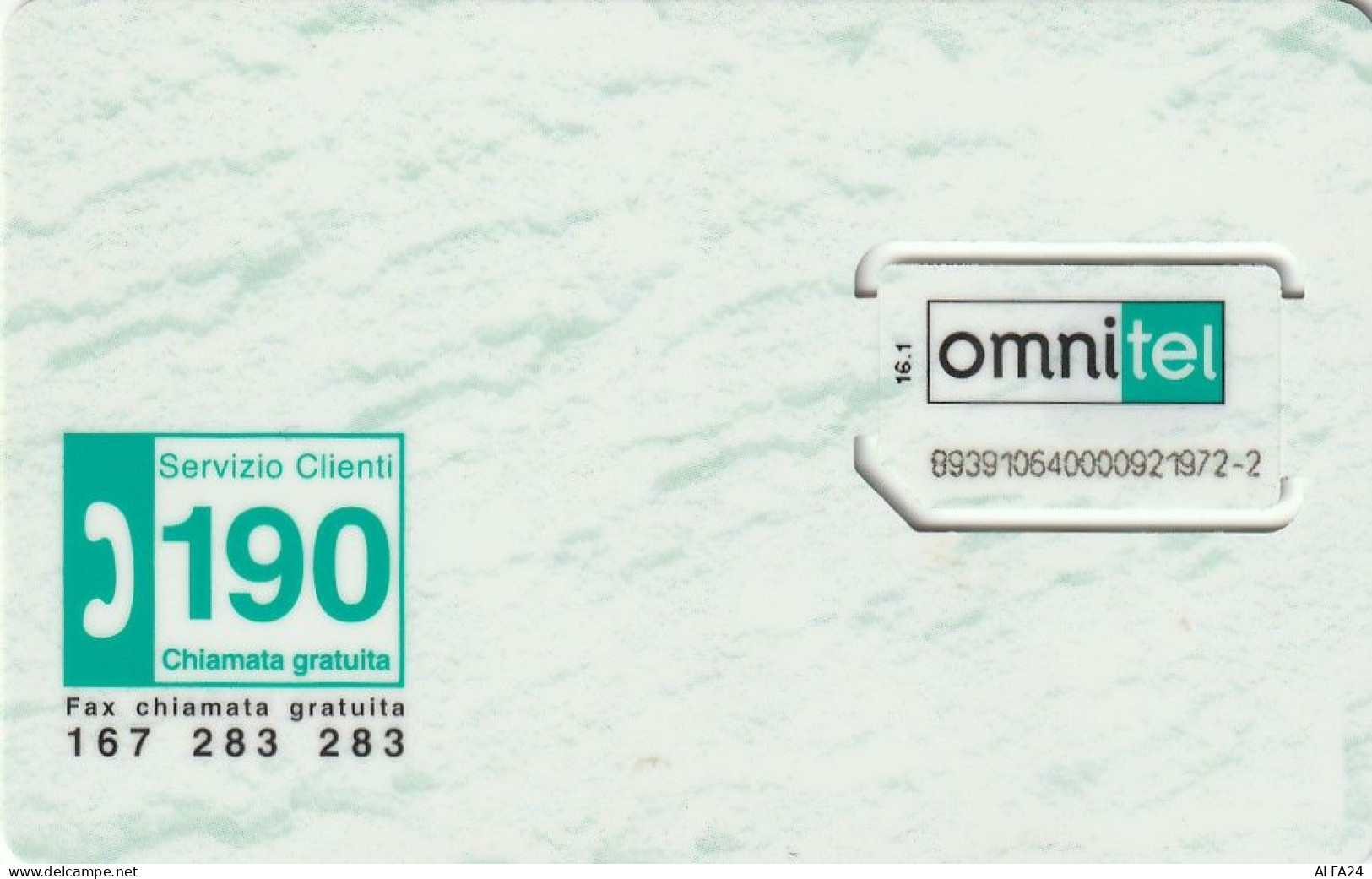 ITALIA -GSM OMNITEL (E6.6.8 - Schede GSM, Prepagate & Ricariche