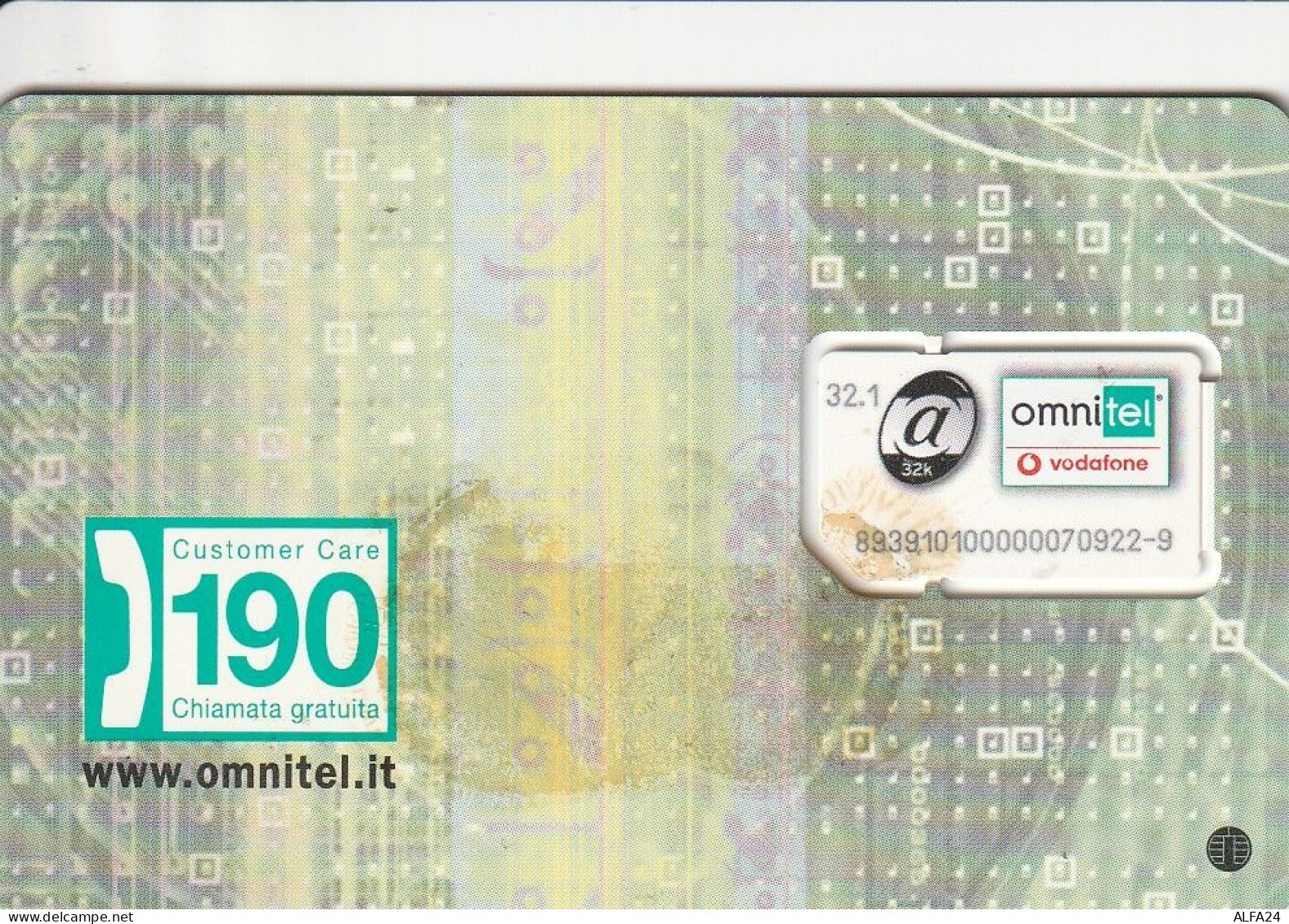 ITALIA -GSM OMNITEL (E6.6.1 - Schede GSM, Prepagate & Ricariche