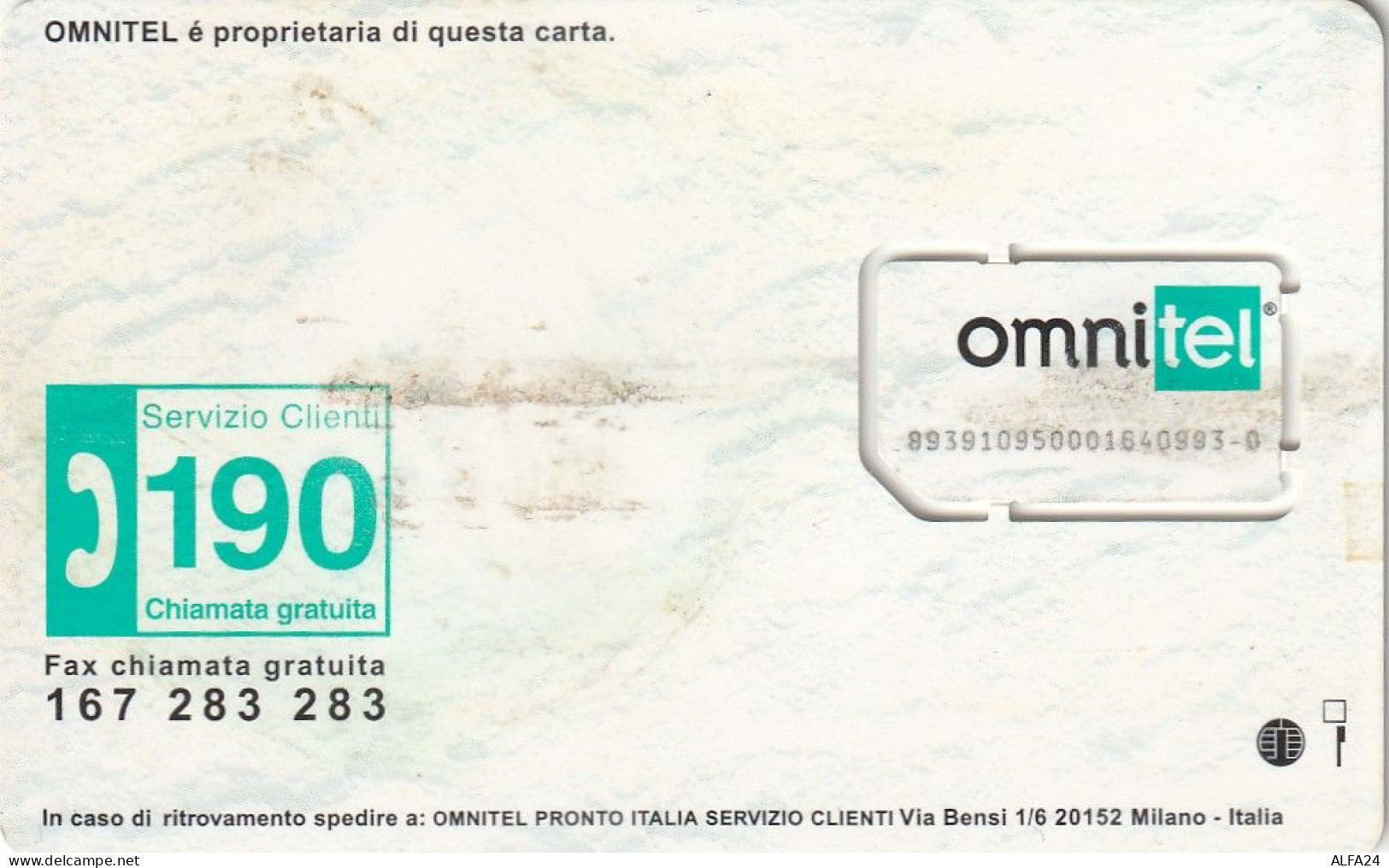 ITALIA -GSM OMNITEL (E6.6.4 - Schede GSM, Prepagate & Ricariche