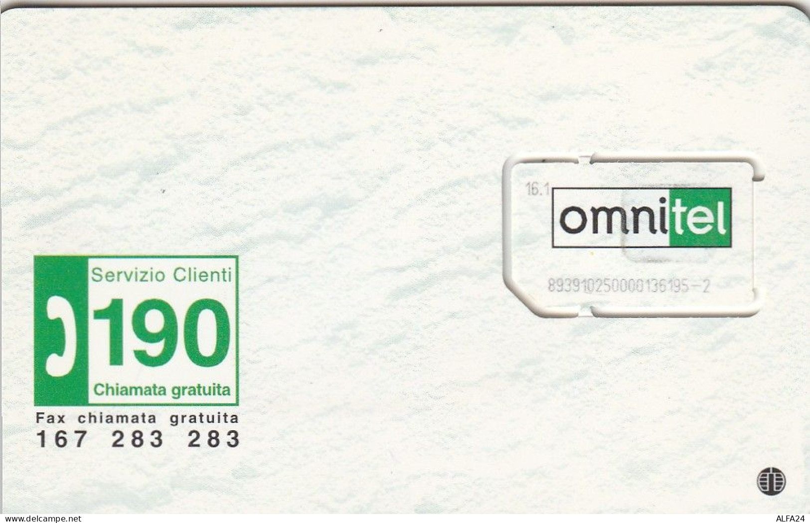 ITALIA -GSM OMNITEL (E6.5.5 - Schede GSM, Prepagate & Ricariche