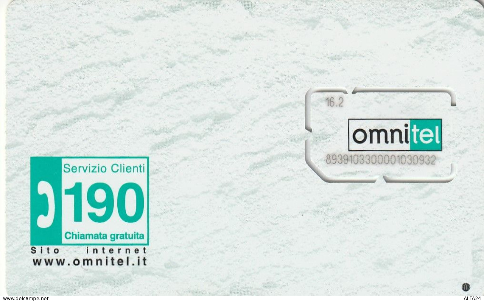 ITALIA -GSM OMNITEL (E6.3.6 - Schede GSM, Prepagate & Ricariche