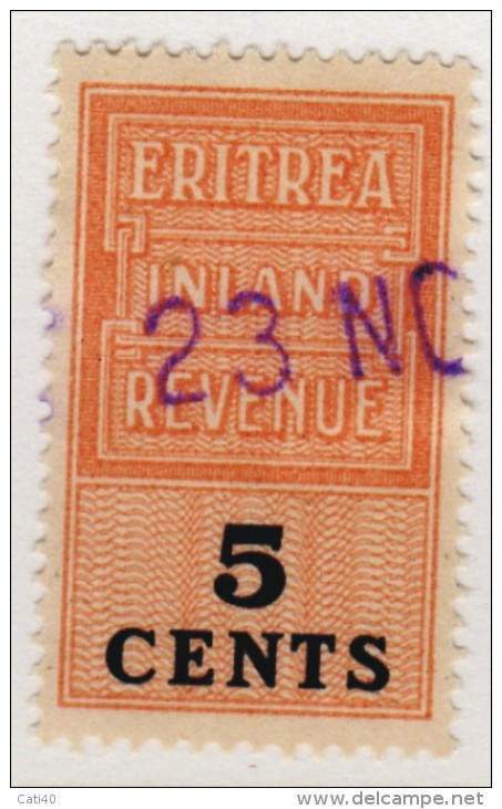 MARCA DA BOLLO/REVENUE- COLONIE   ERITREA INLAND REVENUE : 5 Cent - General Issues