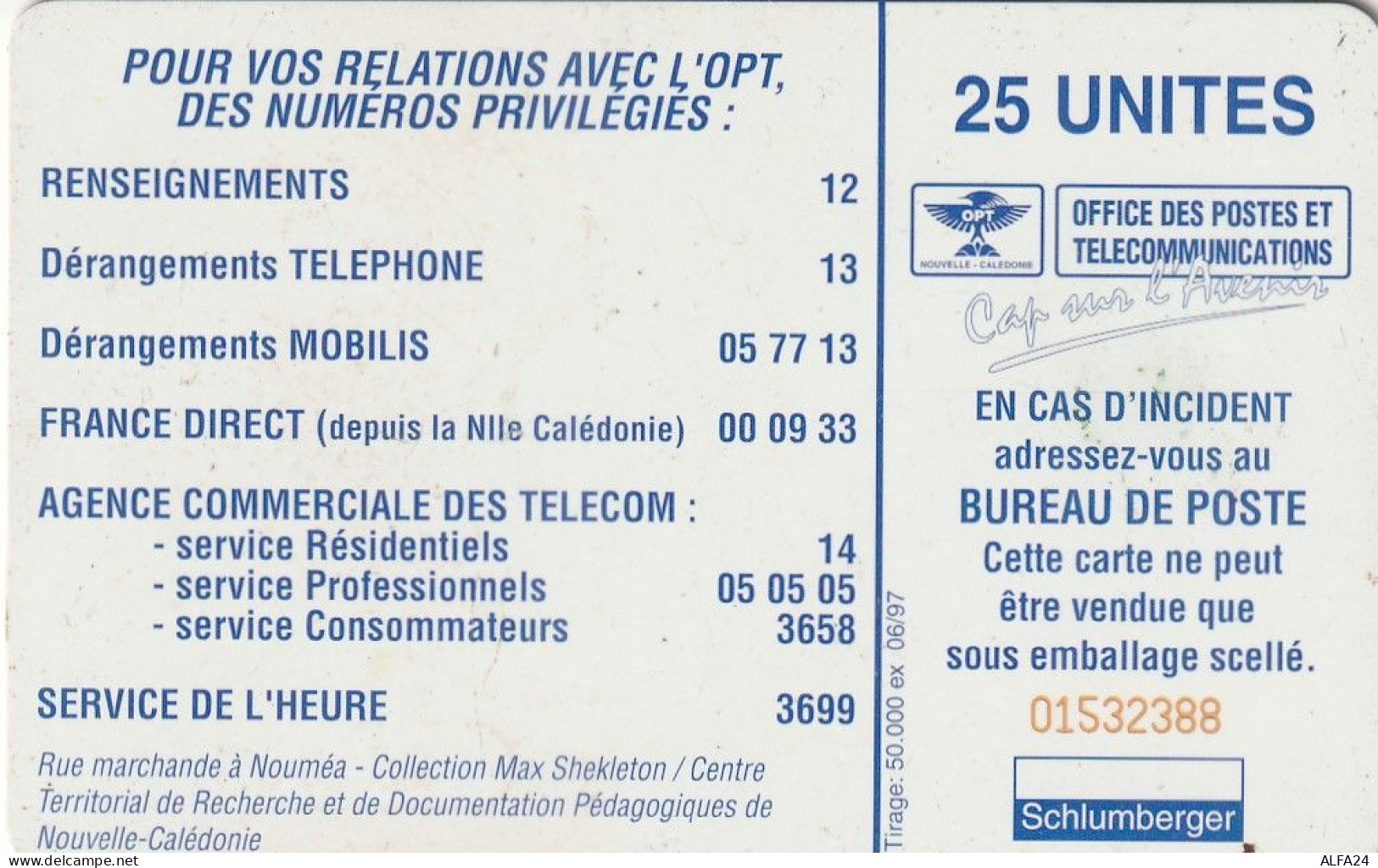 PHONE CARD NUOVA CALEDONIA  (E7.21.2 - Neukaledonien