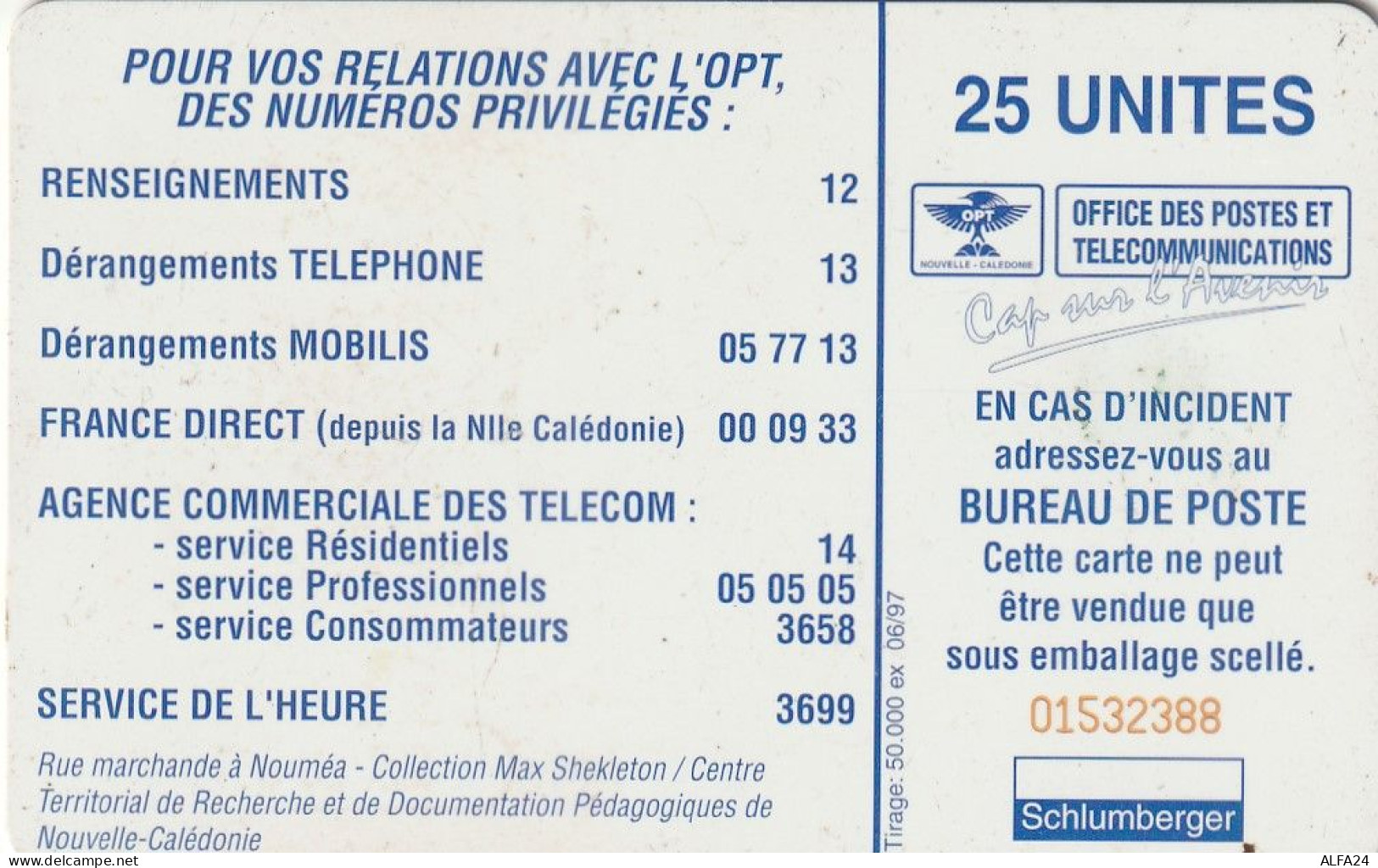 PHONE CARD NUOVA CALEDONIA  (E7.21.2 - Nieuw-Caledonië