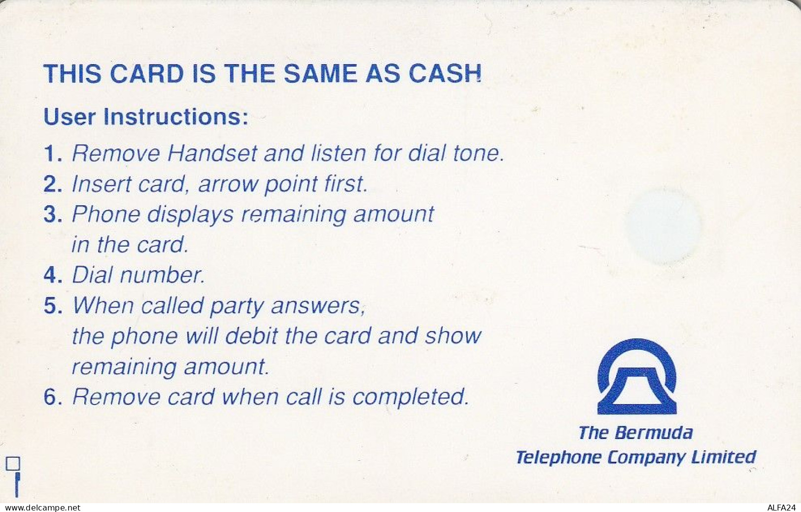 PHONE CARD BERMUDA  (E7.7.5 - Bermudas