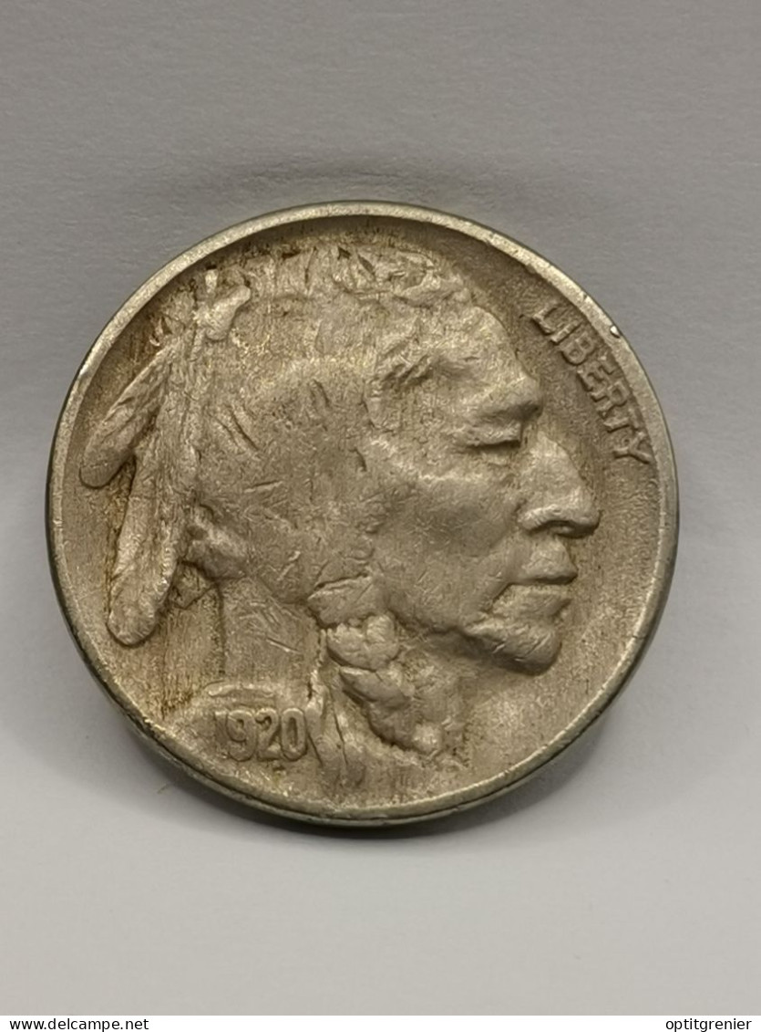 5 CENTS BUFFALO NICKEL 1920 USA ( BISON & TETE D'INDIEN ) - 1913-1938: Buffalo