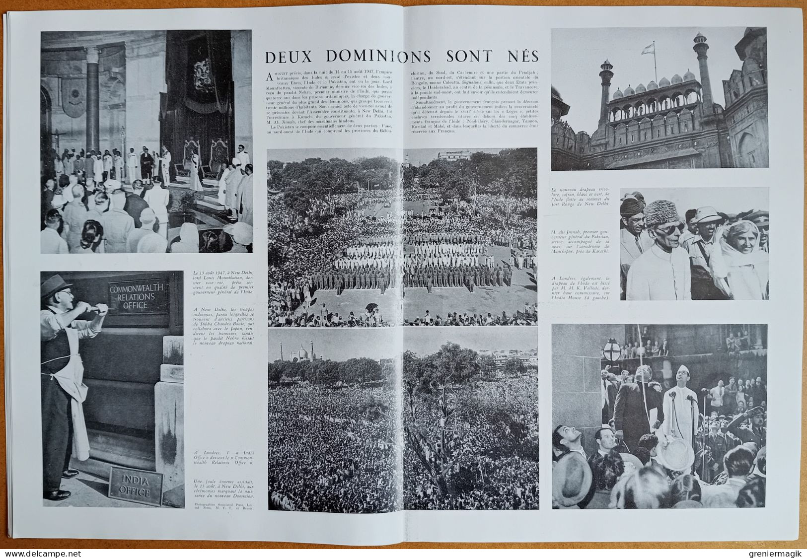 France Illustration N°100 30/08/1947 Dominions Inde Pakistan/Anniversaire Libération de Paris/Australie V-3/La moisson..