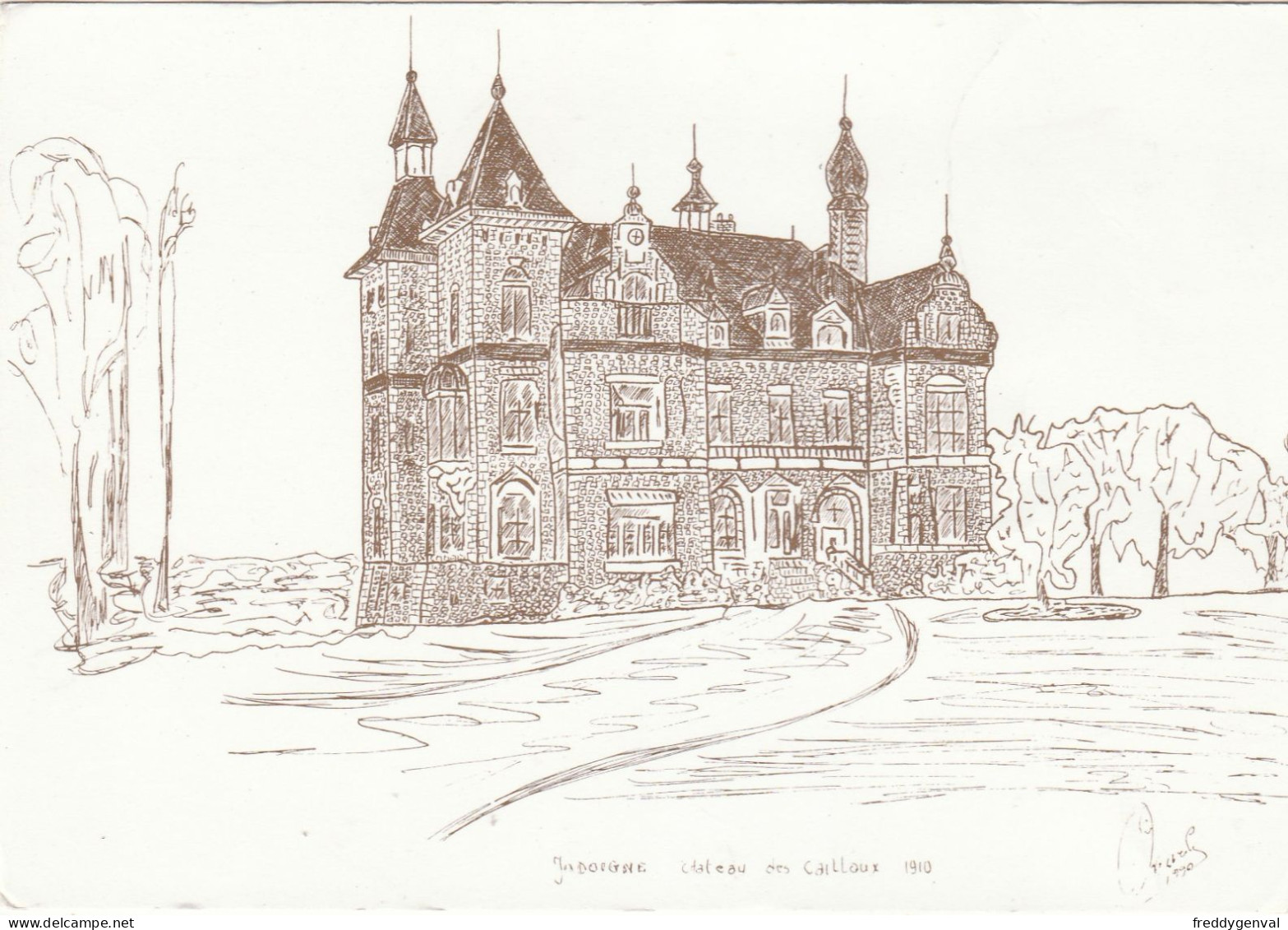 JODOIGNE CHATEAU DES CAILLOUX EN 1910  DESSIN - Jodoigne