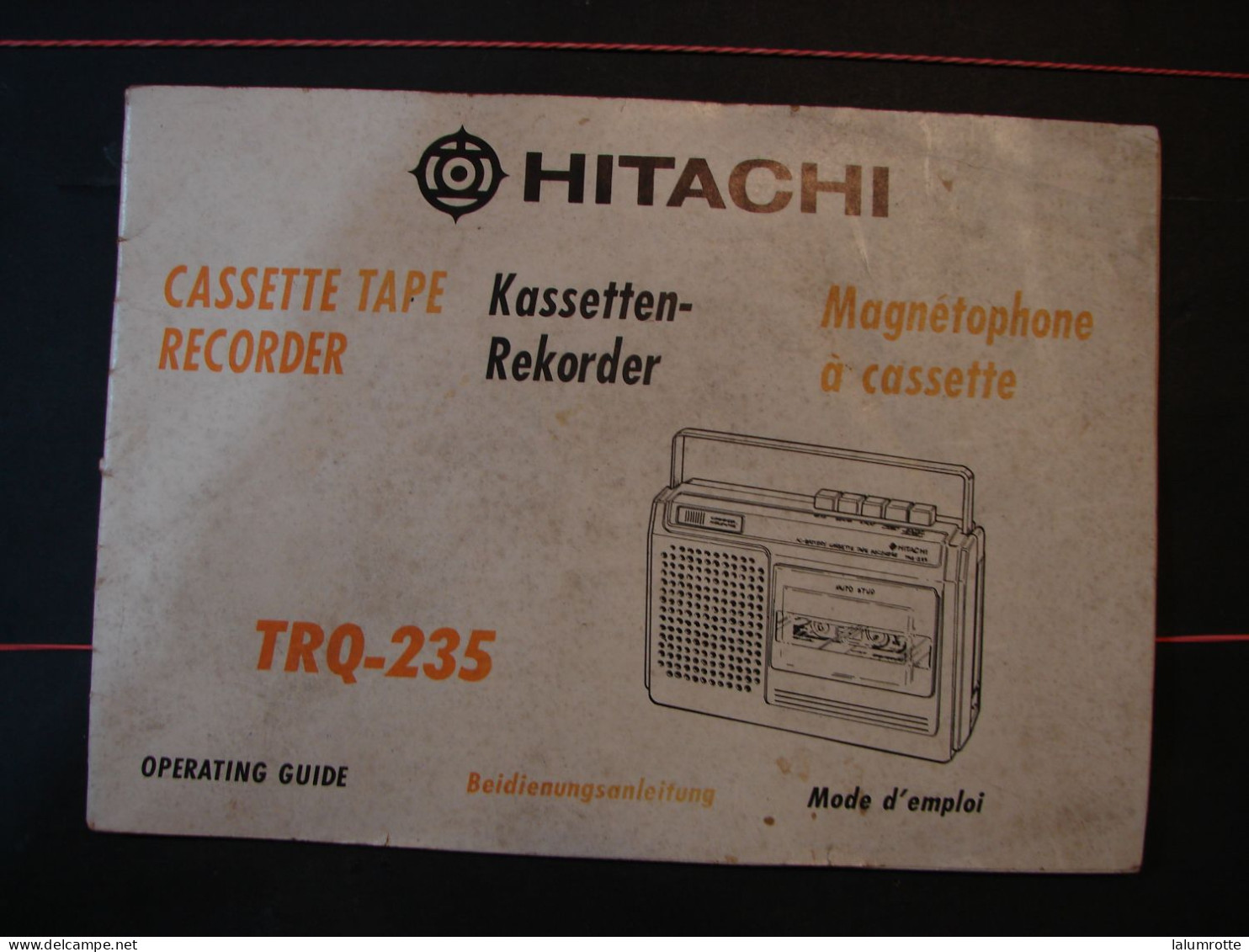 DH. 83. Notice Technique Et Plan Du Magnétophone à Cassette Hitachi TRQ-235 - Littérature & Schémas
