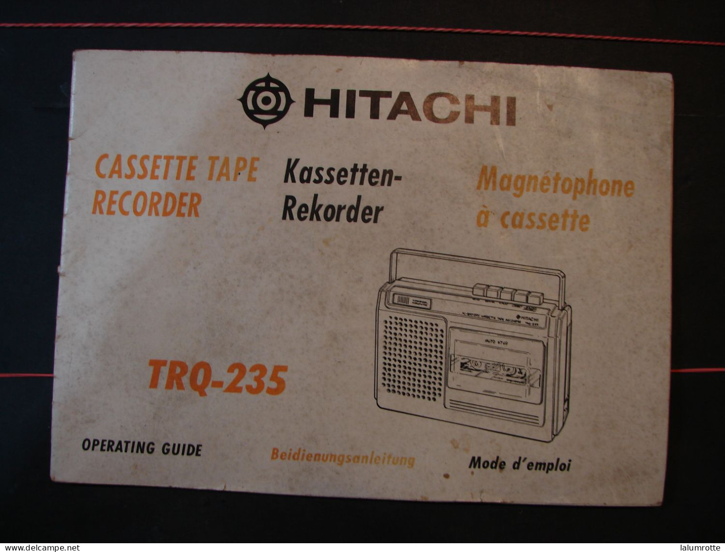 DH. 83. Notice Technique Et Plan Du Magnétophone à Cassette Hitachi TRQ-235 - Literatuur & Schema's