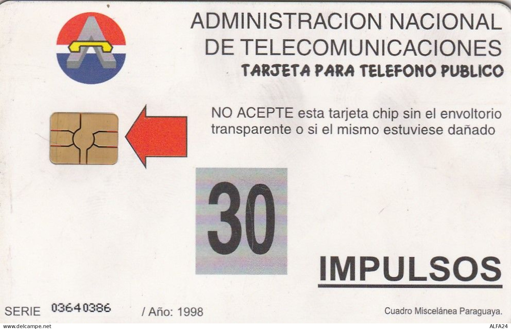 PHONE CARD PARAGUAY  (E8.7.3 - Paraguay