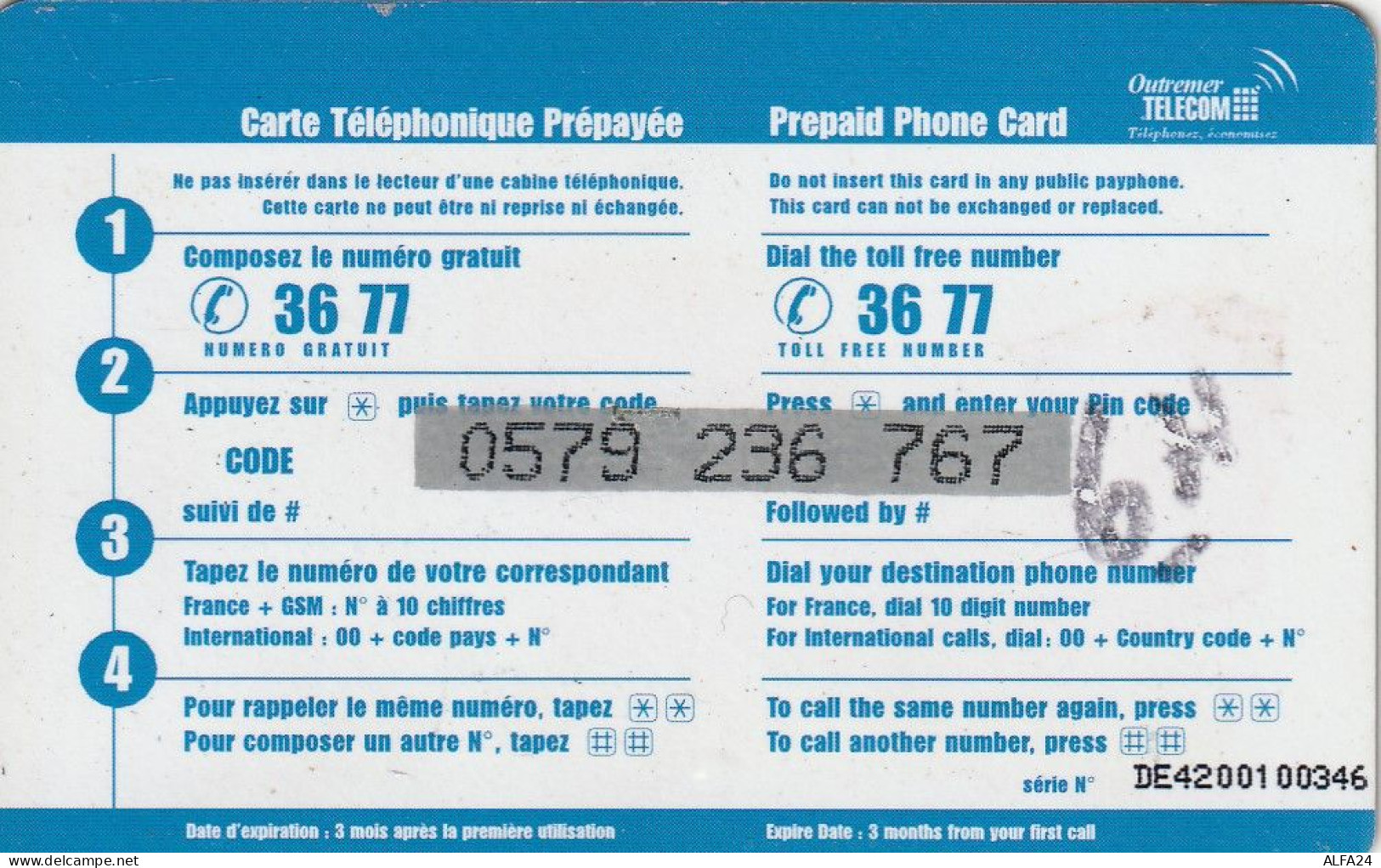 PREPAID PHONE CARD ANTILLE FRANCESI MARTINICA (E8.4.7 - Antilles (Françaises)