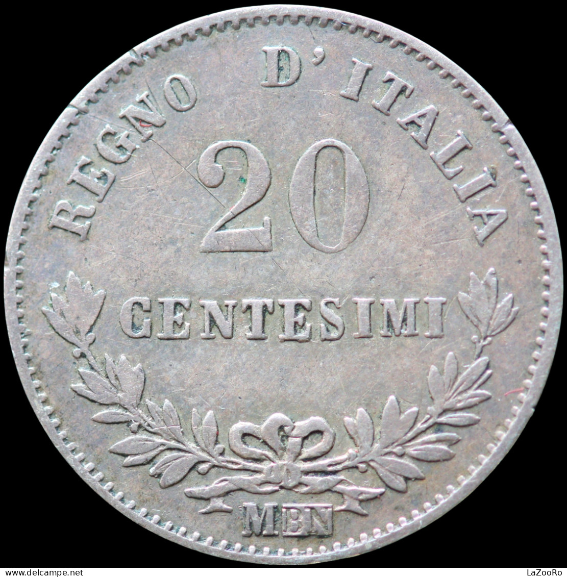 LaZooRo: Italy 20 Centesimi 1863 M XF - Silver - 1861-1878 : Victor Emmanuel II.