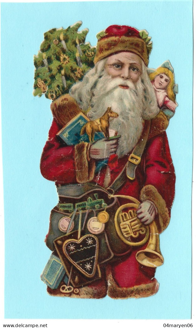 ***  GESNEDEN CHROMO  ***   - Kerstman Met Speelgoed  ! ! ! !  -  Zie / Voir / See Scan's. - Kerstmotief