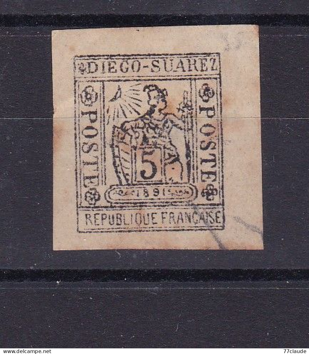 DIEGO SUAREZ 1890 LITHOGRAPHIES NON DENTELES N°10 - Used Stamps