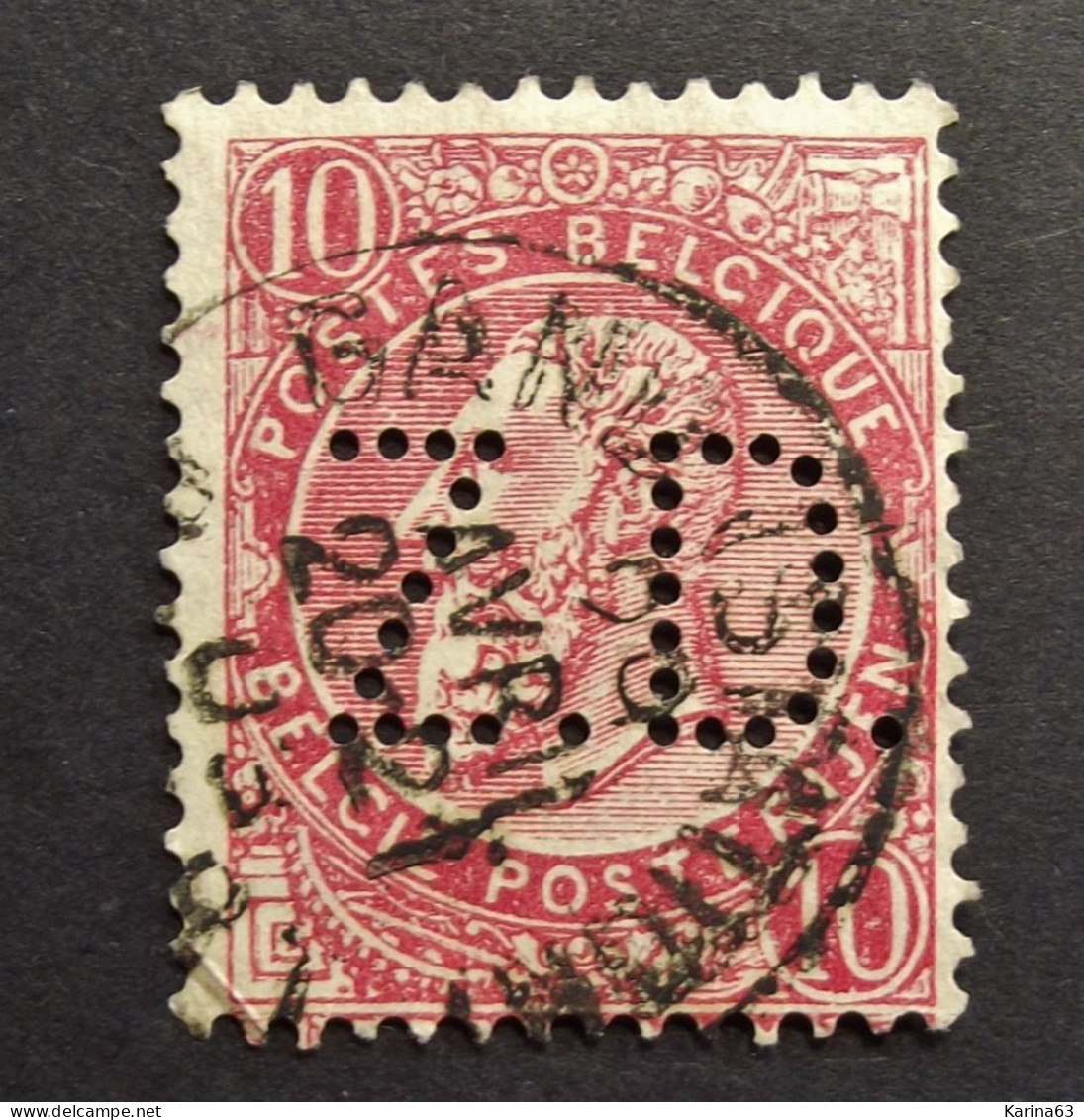 België - Belgique - Perfin Perforé Lochung - Z. D. - Cancelled - 1863-09