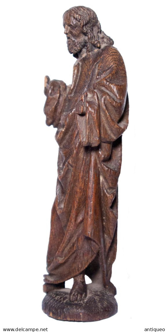Christ Bénissant Rhénan En Chêne De La Fin Du XVe Siècle - Wood
