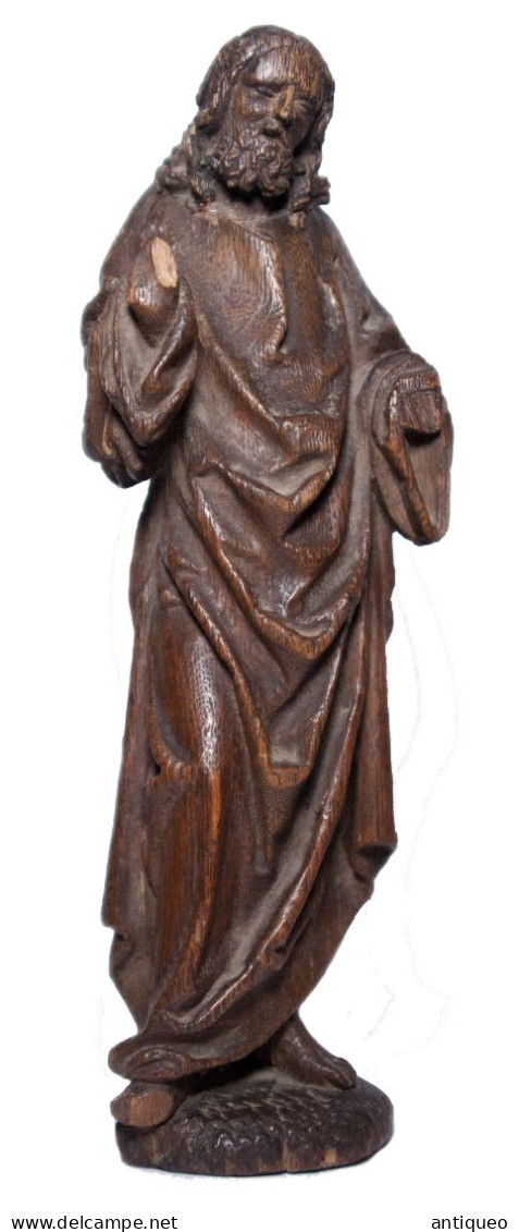 Christ Bénissant Rhénan En Chêne De La Fin Du XVe Siècle - Legni