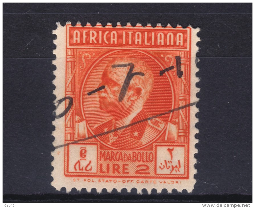 MARCA DA BOLLO/REVENUE- COLONIE AFRICA ORIENTALE ITALIANA  LIRE 2 - Italienisch Ost-Afrika