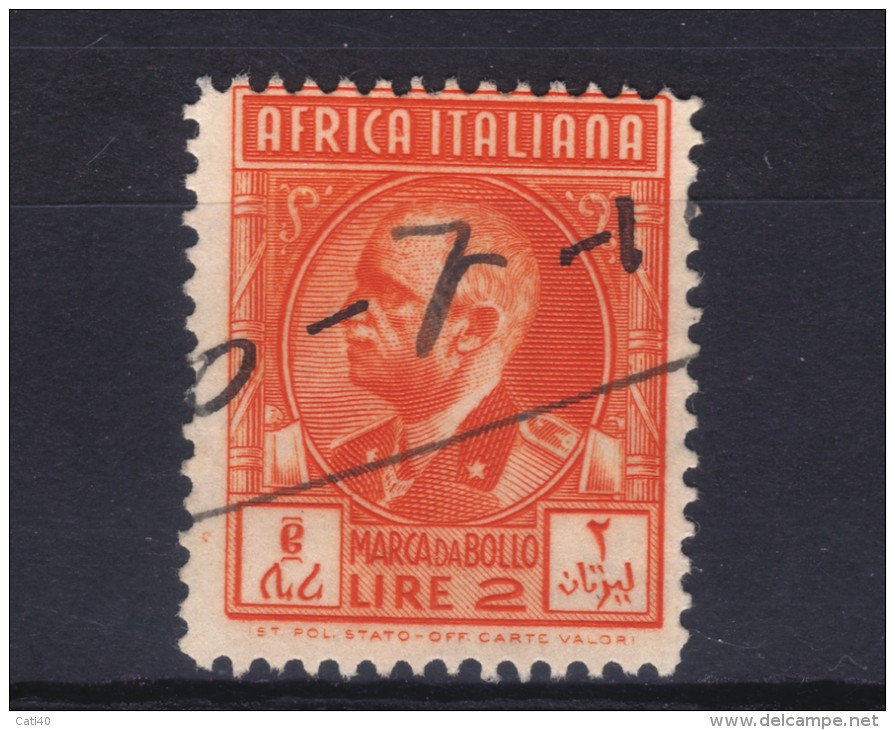 MARCA DA BOLLO/REVENUE- COLONIE AFRICA ORIENTALE ITALIANA  LIRE 2 - Afrique Orientale Italienne