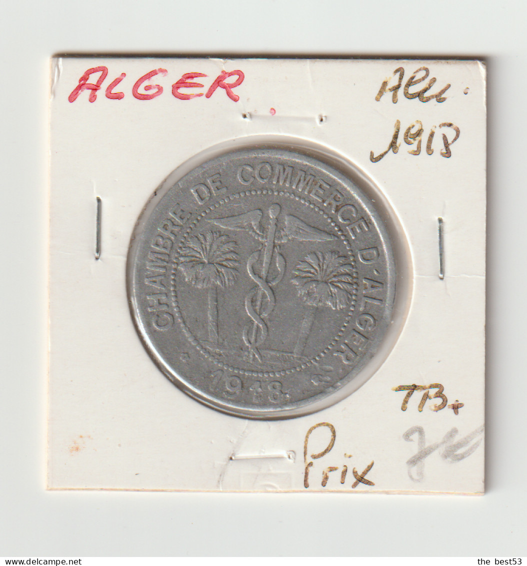 Algérie  Chambre De Commerce D' Alger  -  10 Centimes Alu  -  1918  -  TB+ - Algeria